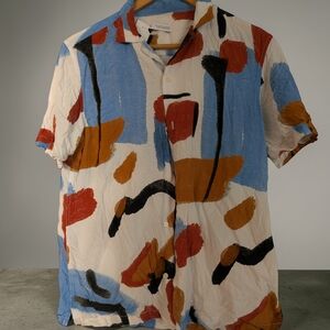 Abstract Print Short-Sleeve Shirt